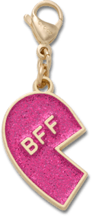 Pink Glitter BFF Charm Left