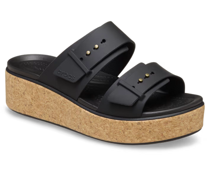 Crocs Brooklyn Buckle Low Wedge Cork Sandal ALT140