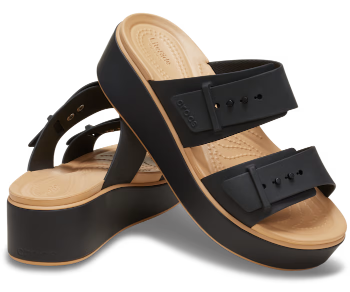 Crocs Brooklyn Buckle Low Wedge Matte Wrap Sandal ALT110
