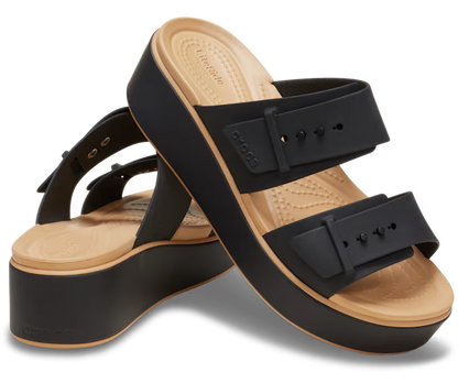 Crocs Brooklyn Buckle Low Wedge Matte Wrap Sandal ALT110