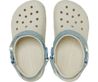 Crocs Kids’ Classic Denim Flower Adjustable Backstrap Clog ALT120