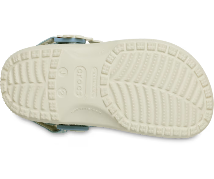 Crocs Kids’ Classic Denim Flower Adjustable Backstrap Clog ALT130