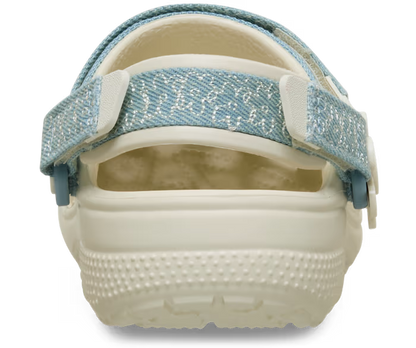 Crocs Kids’ Classic Denim Flower Adjustable Backstrap Clog ALT160