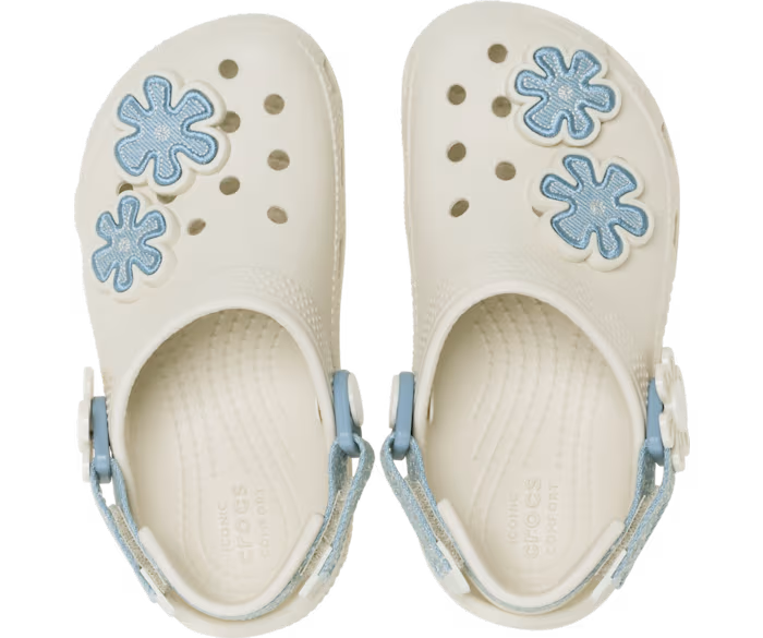 Crocs Toddler Classic Denim Flower Adjustable Backstrap Clog ALT120