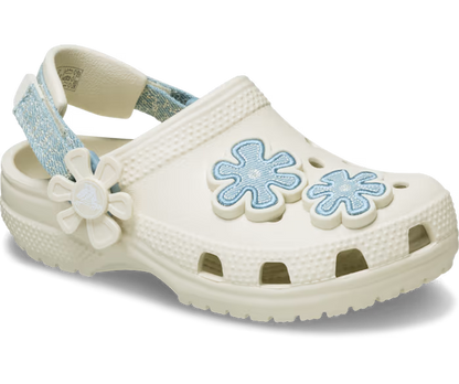 Crocs Toddler Classic Denim Flower Adjustable Backstrap Clog ALT140