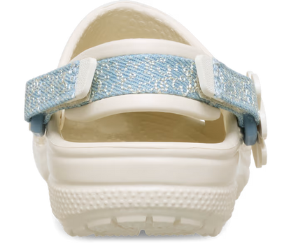 Crocs Toddler Classic Denim Flower Adjustable Backstrap Clog ALT160