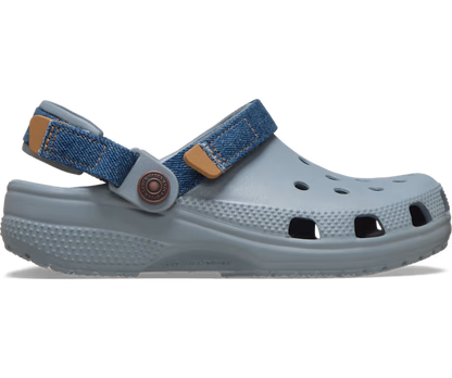Crocs Kids' Classic Denim Adjustable Backstrap Clog ALT100