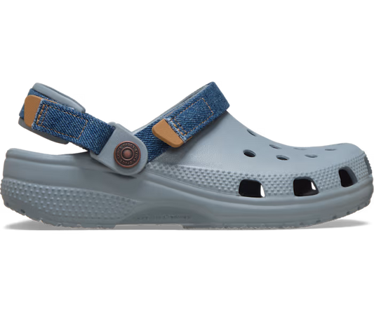 Crocs Kids' Classic Denim Adjustable Backstrap Clog ALT100