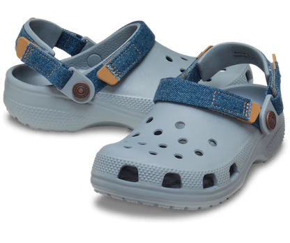 Crocs Kids' Classic Denim Adjustable Backstrap Clog ALT110