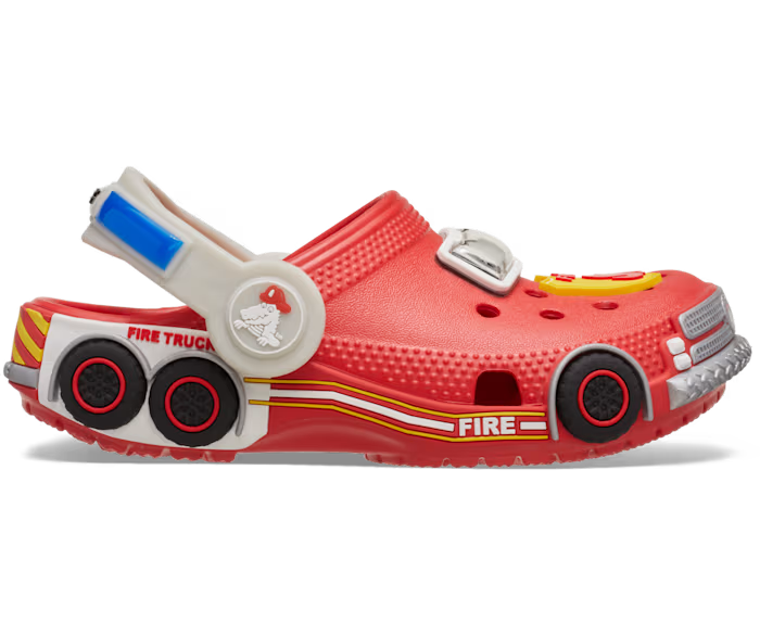 Crocs Toddler Classic IAM Fire Truck Lights Backstrap Clog ALT100