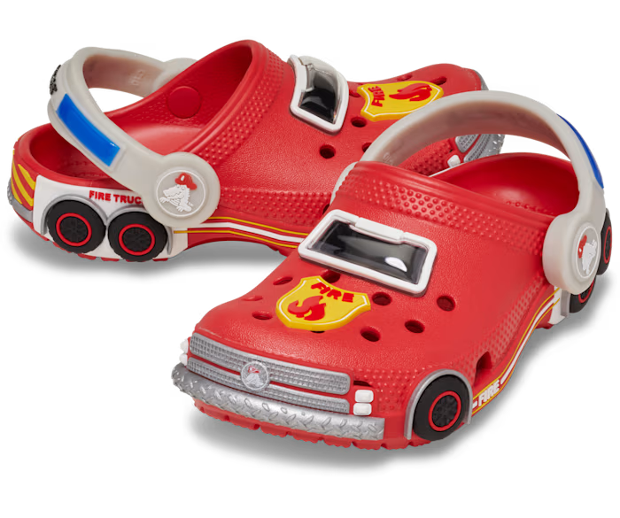 Crocs Toddler Classic IAM Fire Truck Lights Backstrap Clog ALT110