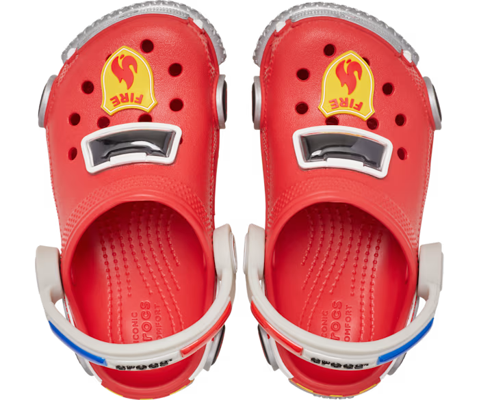 Crocs Toddler Classic IAM Fire Truck Lights Backstrap Clog ALT120