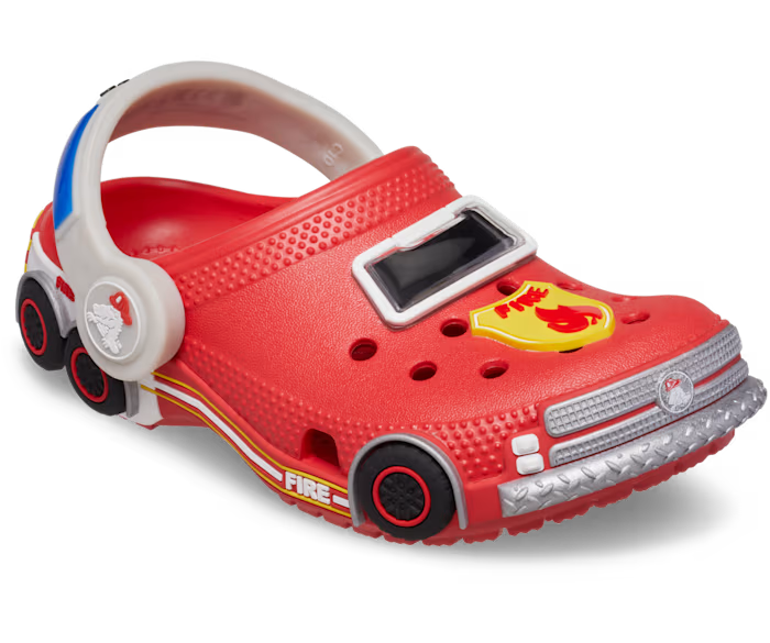 Crocs Toddler Classic IAM Fire Truck Lights Backstrap Clog ALT140