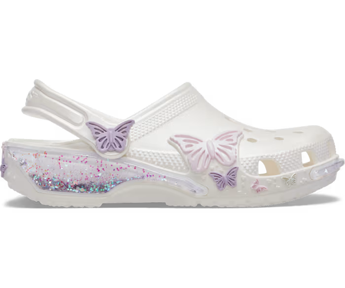 Crocs Kids' Classic Butterfly Sparkle Shaker Clog ALT100