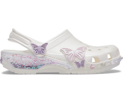 Crocs Kids' Classic Butterfly Sparkle Shaker Clog ALT100