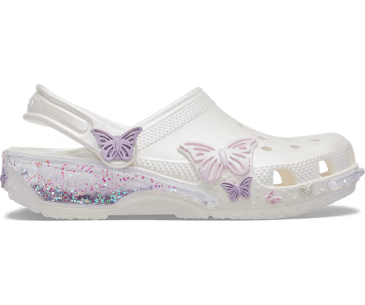 Crocs Kids' Classic Butterfly Sparkle Shaker Clog ALT100