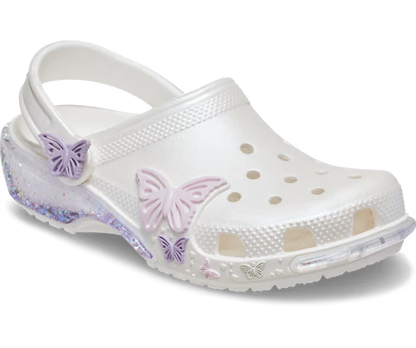 Crocs Kids' Classic Butterfly Sparkle Shaker Clog ALT140