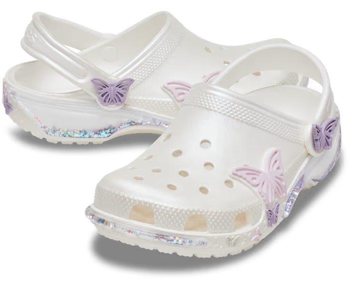 Crocs Toddler Classic Butterfly Sparkle Shaker Clog ALT110
