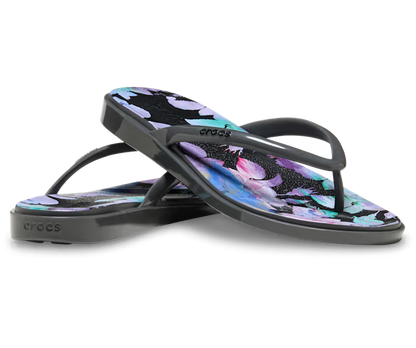 Crocs Miami Round Toe Dark Floral Flip ALT110