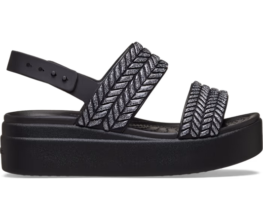 Crocs Brooklyn Woven Sparkle Low Wedge ALT100