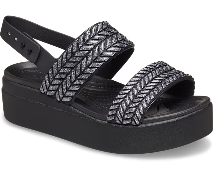 Crocs Brooklyn Woven Sparkle Low Wedge ALT140