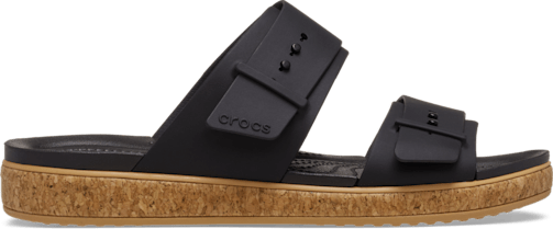 Brooklyn Buckle Low Low Cork Sandal - Black