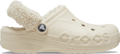 Baya Lined Fuzz-Strap Clog - Winter White