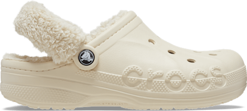 Baya Lined Fuzz-Strap Clog - Winter White