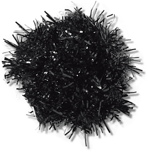 Black Tinsel Pom