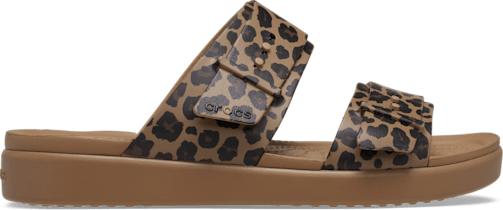 Brooklyn Buckle Low Low Animal Sandal - Sepia/Leopard