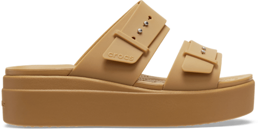 Brooklyn Buckle Low Wedge Sandal - Umber