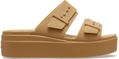 Brooklyn Buckle Low Wedge Sandal - Umber