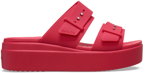 Brooklyn Buckle Low Wedge Sandal - Digital Raspberry