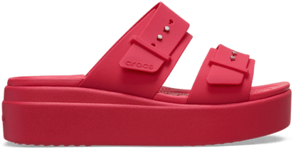 Brooklyn Buckle Low Wedge Sandal - Digital Raspberry