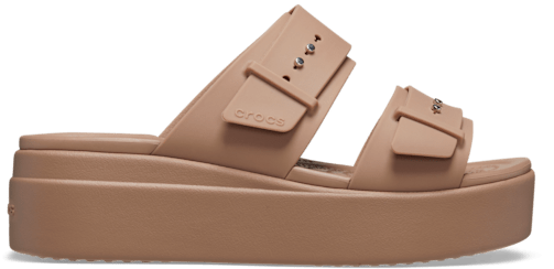 Brooklyn Buckle Low Wedge Sandal - Latte
