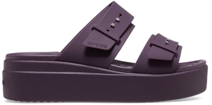Brooklyn Buckle Low Wedge Sandal - Plush Plum