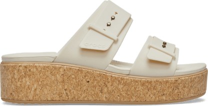 Brooklyn Buckle Low Wedge Cork Sandal - Frappé