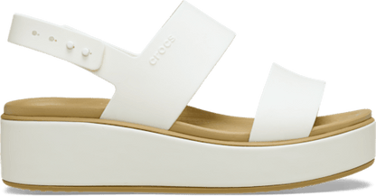 Brooklyn Low Wedge Matte Wrap Sandal - Chalk/Tan
