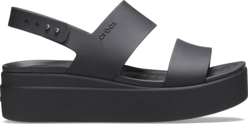 Brooklyn Low Wedge Sandal - Black / Black