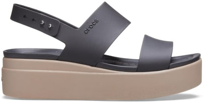 Brooklyn Low Wedge Sandal - Black / Mushroom