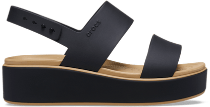 Brooklyn Low Wedge Matte Wrap Sandal - Black/Cashew