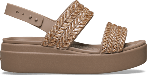 Brooklyn Woven Sparkle Low Wedge - Latte