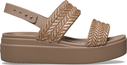 Brooklyn Woven Sparkle Low Wedge - Latte