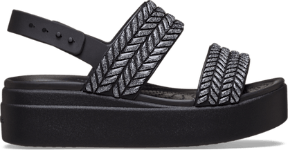 Brooklyn Woven Sparkle Low Wedge - Black