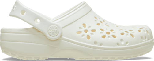 Classic Floral Cut-Out Clog - Chalk