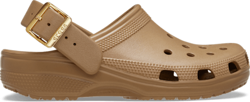 Classic Metallic Buckle Clog - Sepia