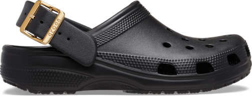 Classic Metallic Buckle Clog - Black