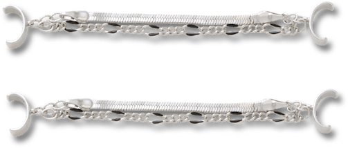 Double Silver Sandal Chain 2 Pack