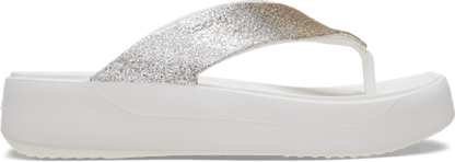 Getaway Chunky Glitter Platform Flip - White