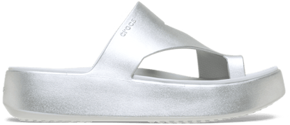 Getaway Platform Toe Loop Metallic Sandal - Silver